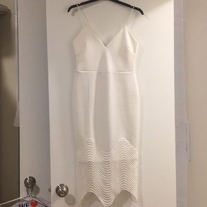 New ASOS Deep Plunge Lace Trim Pencil Dress